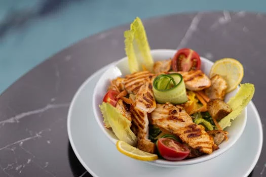 mexican caesar salad romaine lettuce chicken tortilla strips