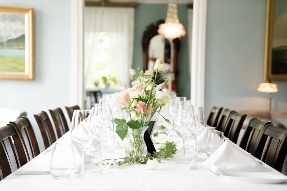 private dining room elegant table setting