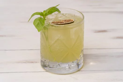 craft cocktail with fresh garnish